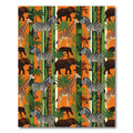 Vibrant Orange African Wildlife Safari Rug