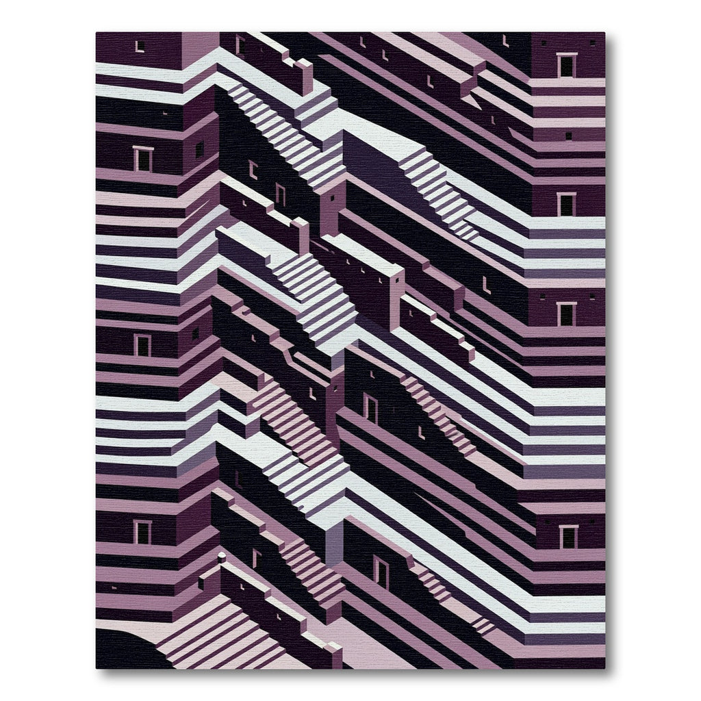 Purple Geometric Optical Illusion Rug