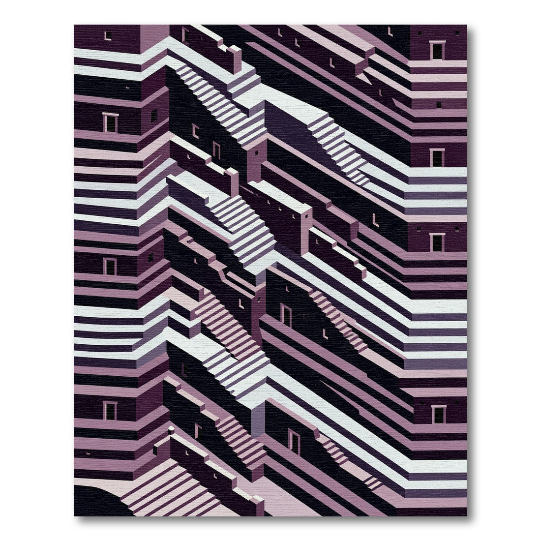 Purple Geometric Optical Illusion Rug