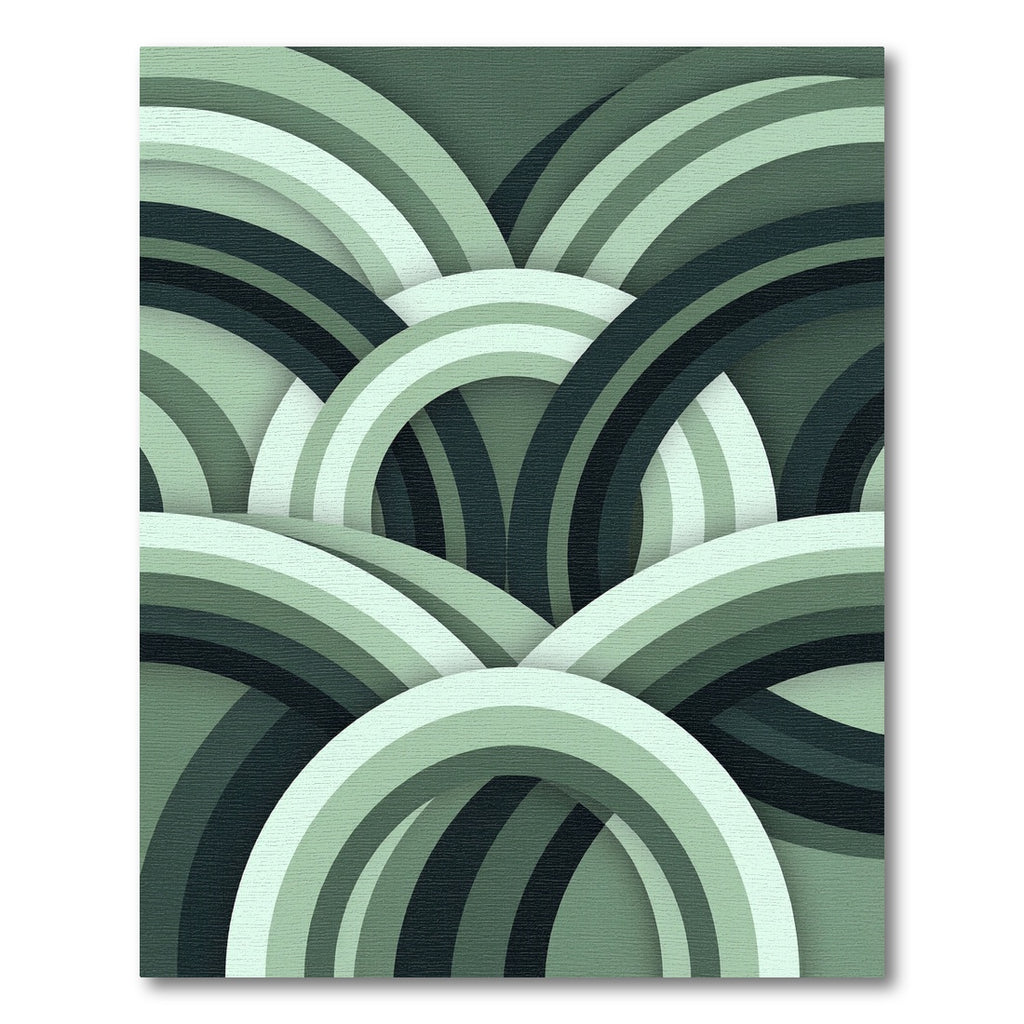 Shaded Green Arch Overlap Rug