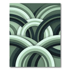 Shaded Green Arch Overlap Rug