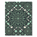Green Mandala Geometric Sunburst Rug