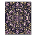 Lavish Lilac Floral Symmetry Composition Rug
