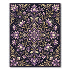 Lavish Lilac Floral Symmetry Composition Rug