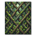 Mossy Forest Wood Lattice Weave Rug