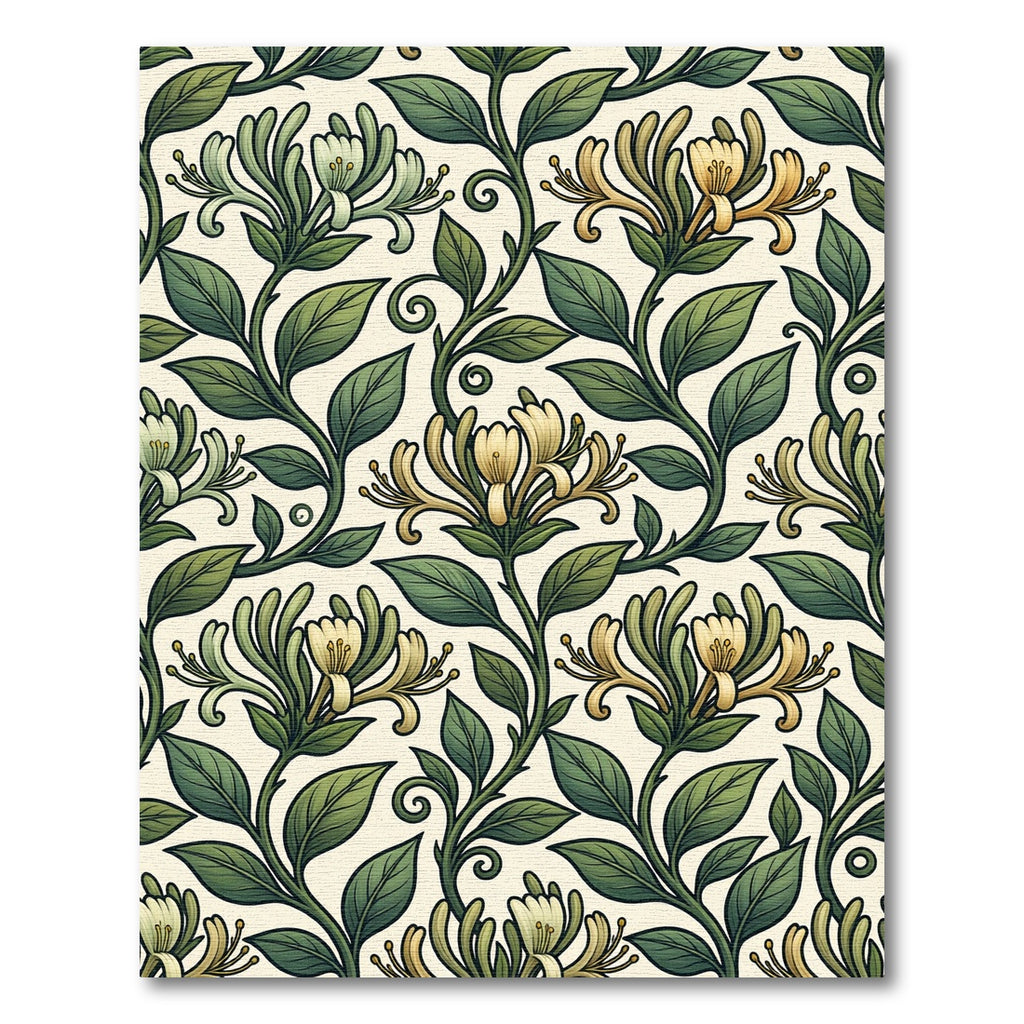 Art Nouveau Honeysuckle Sage Golden Vine Rug