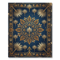 Elegant Navy and Gold Acanthus Medallion Rug