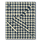 Navy Blue Modern Houndstooth Geometric Diagonal Rug