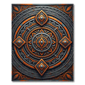 Bold Orange Geometric Sunburst Rug