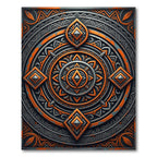 Bold Orange Geometric Sunburst Rug