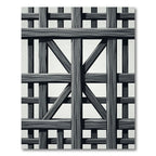 Dark Gray Wooden Lattice Grill Rug
