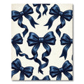 Navy Blue Elegant Ribbon Bows Rug
