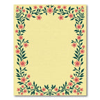 Coral Floral Vine Border Rug