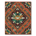 Terracotta Floral Lotus Medallion Rug