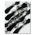 Black Ink Swirl Smoke Abstract Rug