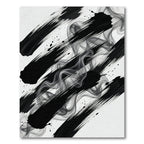 Black Ink Swirl Smoke Abstract Rug