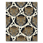 Bold Leopard Faces Cream Ground Rug