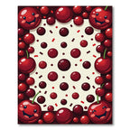 Whimsical Happy Cherry Berry Border Rug