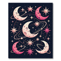 Whimsical Moon Stars Cosmic Night Rug