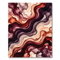 Fluid Crimson and Burgundy Abstract Swirl Rug