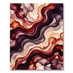 Fluid Crimson and Burgundy Abstract Swirl Rug