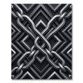 Metallic Interlocking Chain Geometric Slate Rug