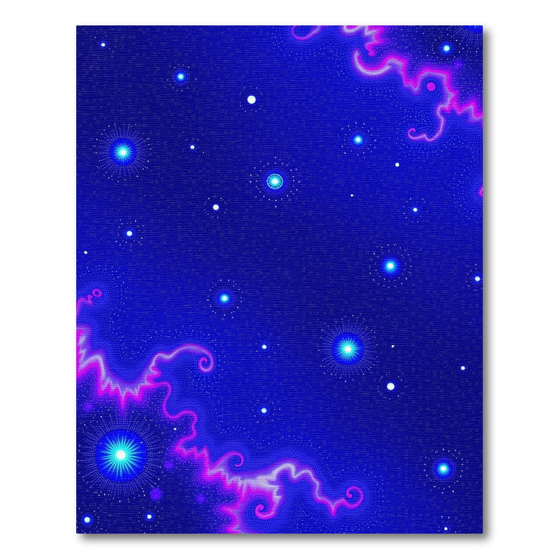 Cosmic Blue Neon Starburst Rug