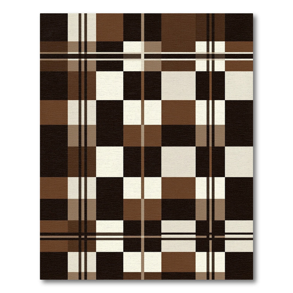 Modern Chocolate and Cream Plaid Rug