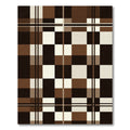 Modern Chocolate and Cream Plaid Rug