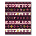 Ethnic Pink Geometric Shield Motif Rug