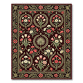 Deep Red Vintage Floral Garland Rug