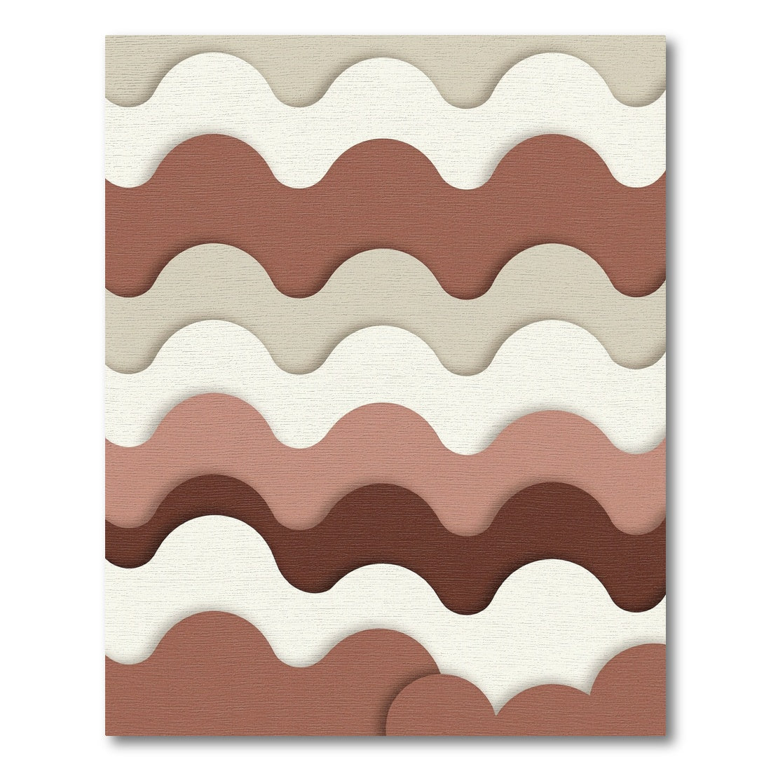 Modern Earthy Tone Layered Wave Rug