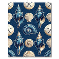 Coastal Navy Sea Shell Ocean Art Rug