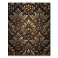 Elegant Bronze Baroque Damask Scroll Rug
