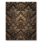 Elegant Bronze Baroque Damask Scroll Rug