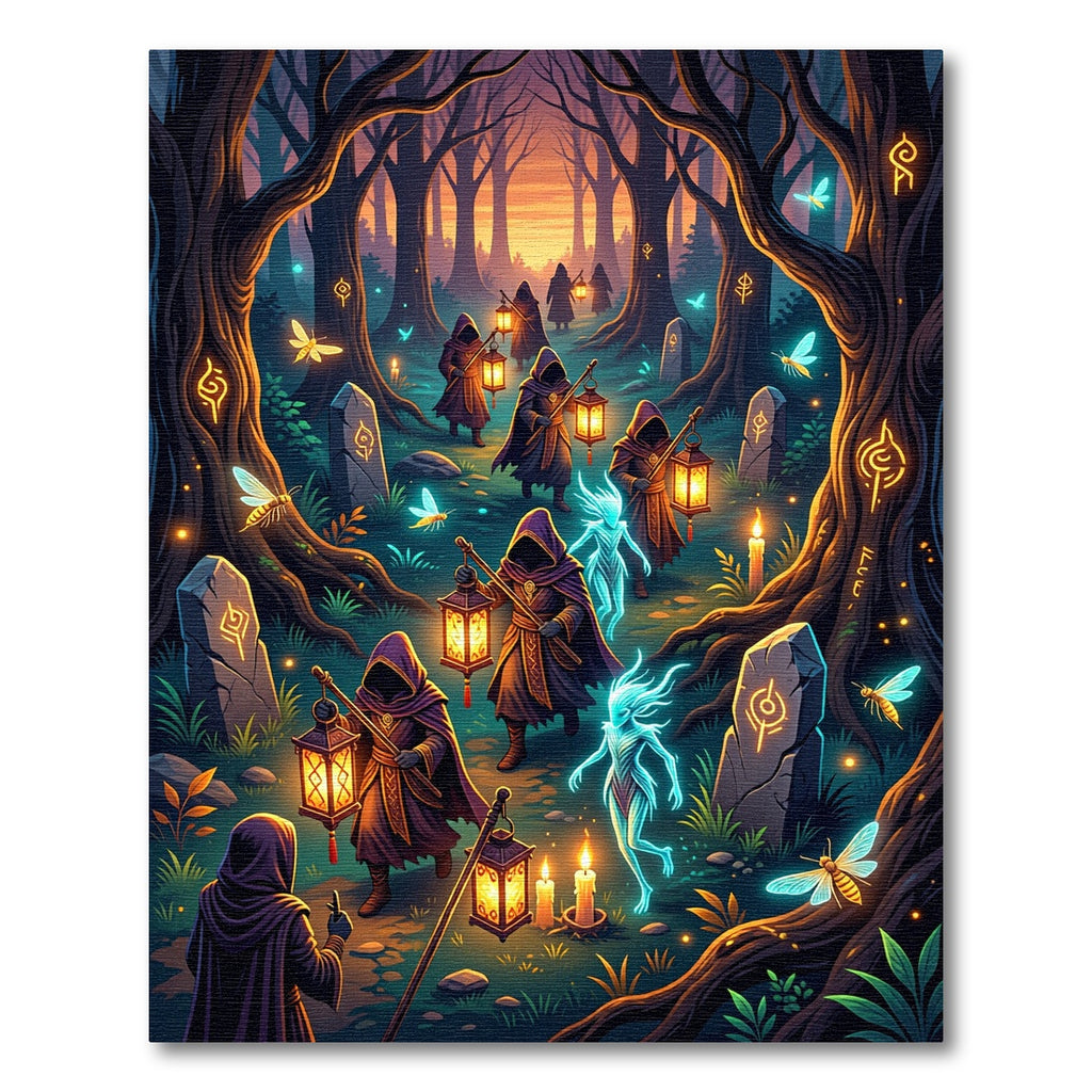 Ethereal Forest Lantern Spirit Journey Rug