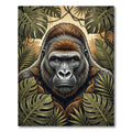 Majestic Golden Gorilla Jungle Foliage Rug