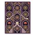 Purple Gold Paisley Lotus Medallion Rug