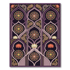 Purple Gold Paisley Lotus Medallion Rug