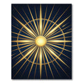 Radiant Golden Celestial Sunburst Art Rug