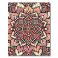 Blush Boho Heart Floral Mandala Rug