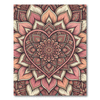 Blush Boho Heart Floral Mandala Rug
