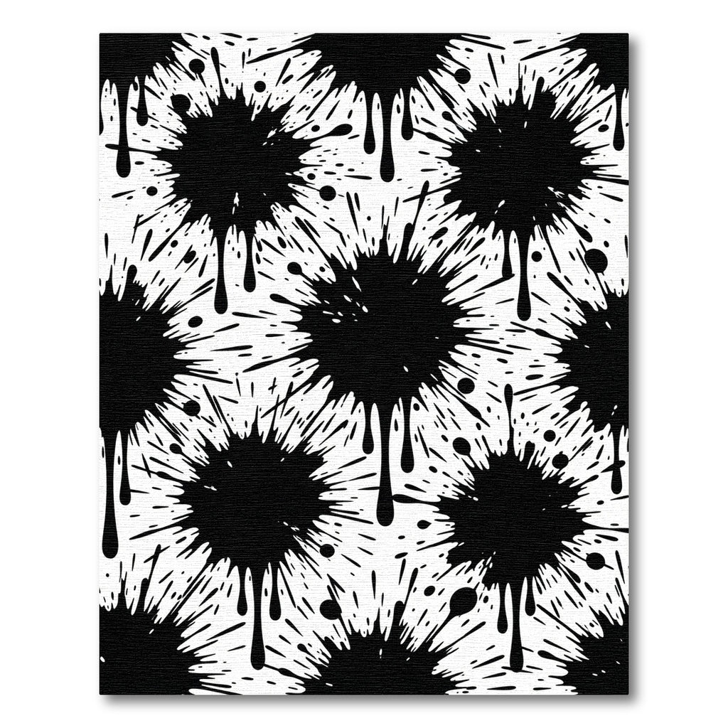Ink Splatter Black White Abstract Rug