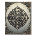 Antique Gold Floral Ornate Medallion Rug