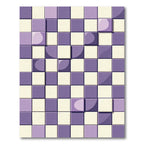 Lavender Cream Tile Check Rug