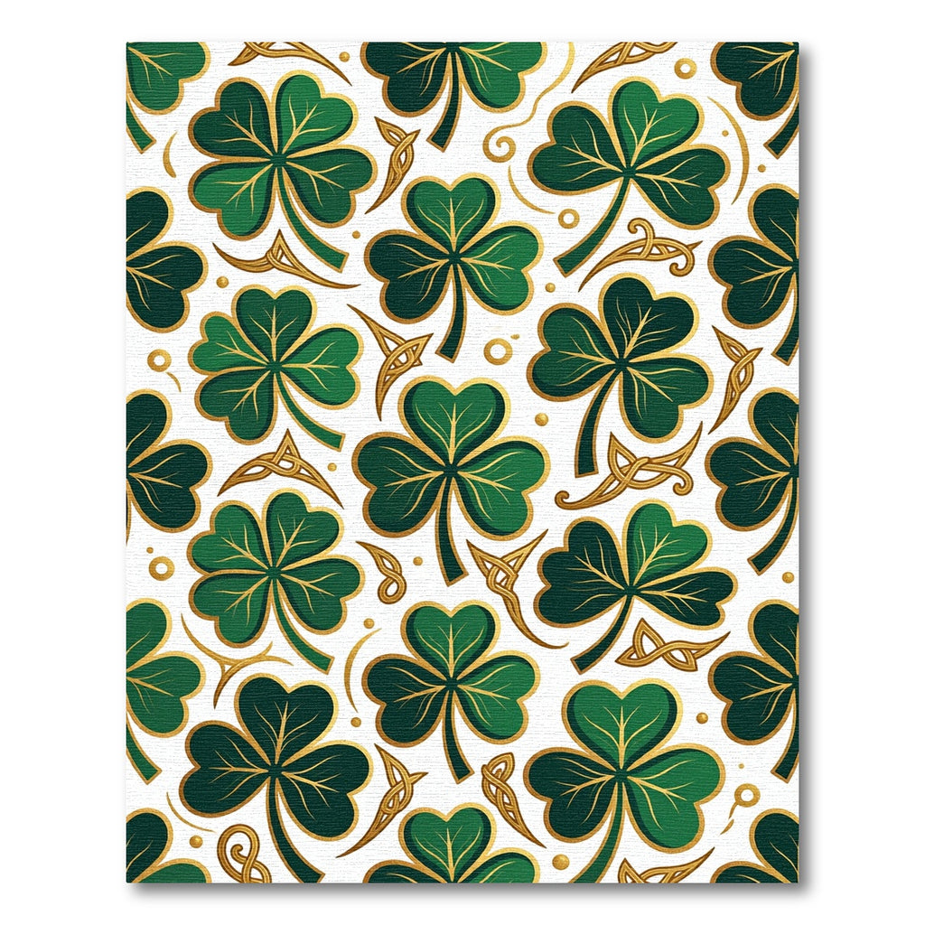 Emerald Shamrock Gold Celtic Knot Accent Rug