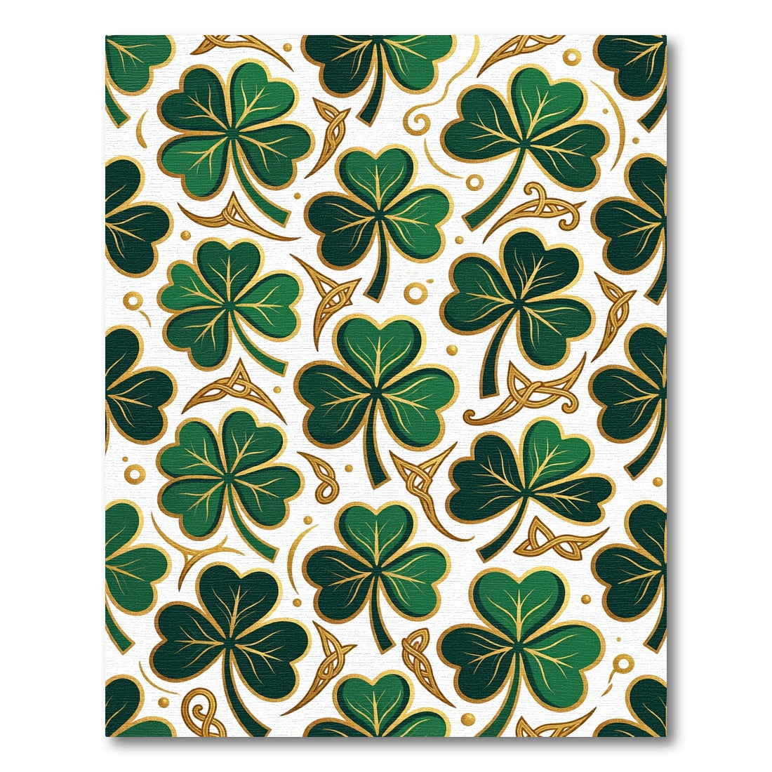 Emerald Shamrock Gold Celtic Knot Accent Rug