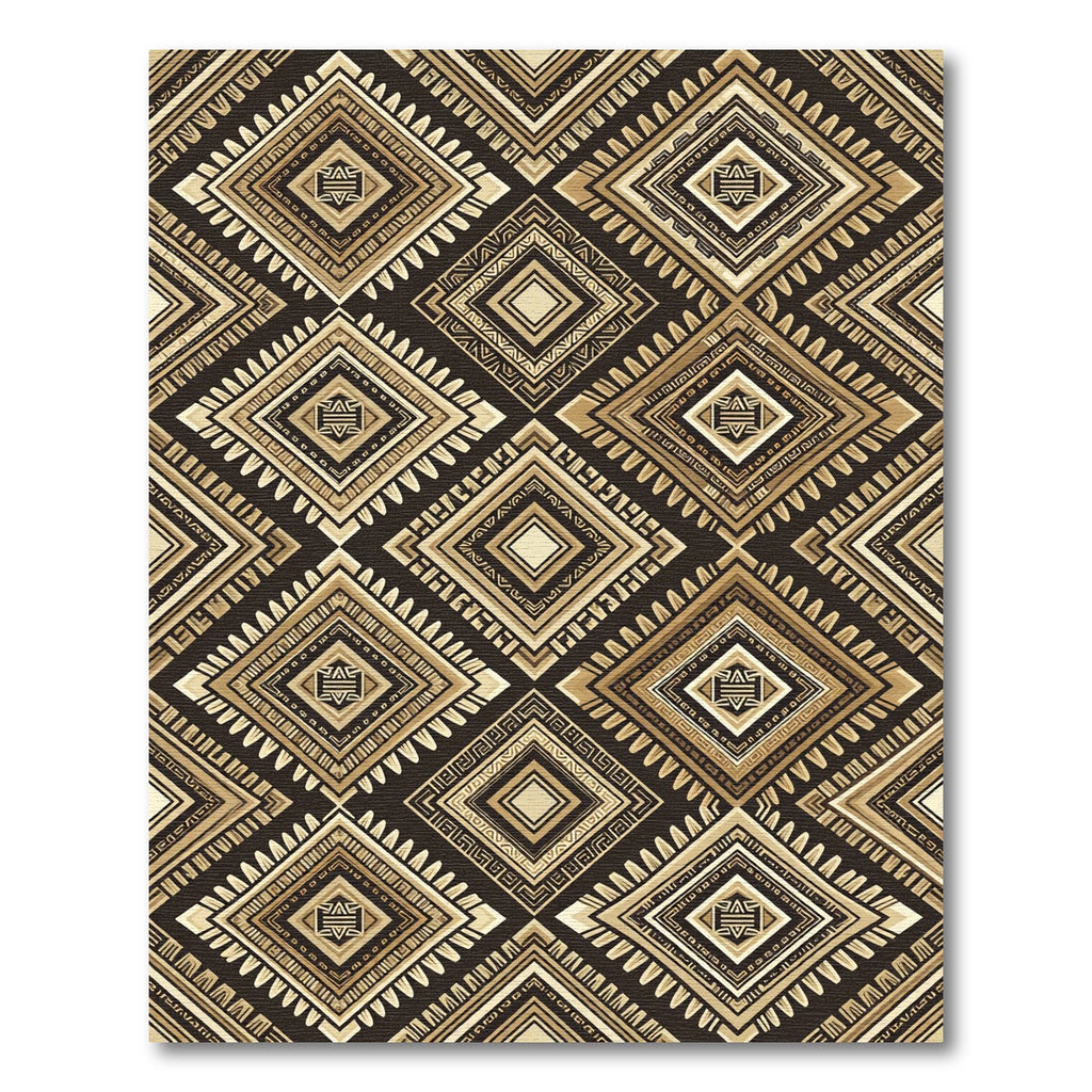 Tribal Brown Diamond Geometric Rug