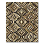 Tribal Brown Diamond Geometric Rug