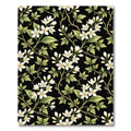 White Blossom Vine With Green Leaves Rug